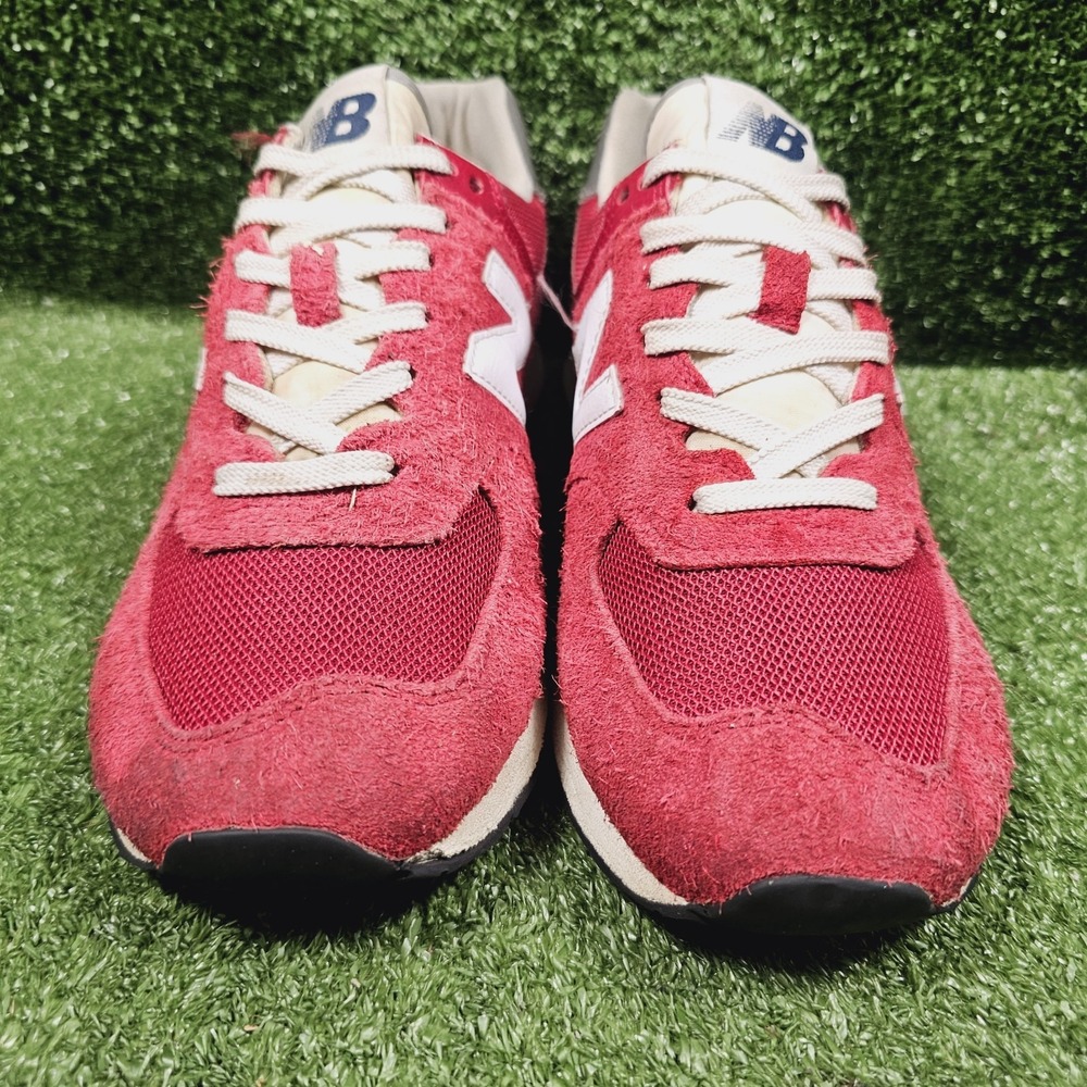 New Balance 574 Premium OG Pack Varsity Red Suede Shoes Mens Size 10 - Picture 3 of 12
